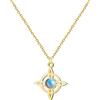 Cotigo Collana da donna Nodo di strega con pietra naturale e acciaio inossidabile + in regalo un bracciale con 7 nodi, nodo di strega doppia protezione, Amuleto della fortuna, Regalo per donna