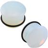 Pierced Art Trends Dilatatori Orecchio Singolo Chiarore Chiaro Opalite Moonstone Ear Plugs con O-Rings Barella Expander (Gauge=1g(7mm))
