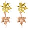 VIKI LYNN Orecchini a perno in argento Sterling placcato oro a doppia foglia d'acero per donne gioielli alla moda, Argento sterling Argento Sterling Placcato oro 18 carati