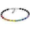 Youjoy Bracciale Argento 925 con Perle in Vetro Giapponese Colorato, Bracciale Donna Uomo Elegante Gioiello Unisex
