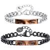 Apeso Braccialetto con Occhi Personalizzato per Uomo, Stampa a Colori con UV | Bracciale regolabile personalizzato con foto e nome/testo incisione in acciaio inox, regalo per San Valentino, Anniversario