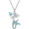 SMLHPARTY Ciondolo Sirena Ciondoli Personalizzato Mermaid Collane di Moda Princess Mermaid Collanina Sottilissima Principessa Sirena Collana Coppia Coda Sirena Collane Gioielli Mermaid Collanina