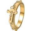JewelryWe Anello da uomo a forma di croce con Gesù in acciaio inox, sottile anello cristiano, anello religioso da uomo, gioiello fede per chiesa, vita quotidiana, battesimo, cresima, comunione