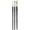 Lineo 41134 - BlackSet 634, set di 3 pennelli con pennello piatto, pennello rotondo e pennello filbert, pennelli per artisti per colori a olio, acrilici e acquerello