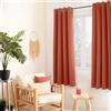 ED ENJOY HOME Tenda termica oscurante in terracotta, 135 x 180 cm, occhielli in metallo, anti-calore, anti-freddo, per camera da letto e soggiorno