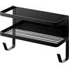 Yamazaki 4769 TOWER Supporto Magnetico per Lavanderia, nero,Acciaio/Magnete/Silicone, minimalistisch, 12 x 28 x 18,5 cm (L x L x A)