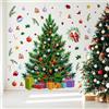 Denylo pro Adesivi murali per albero di Natale, 140 x 105 cm, adesivi da parete rimovibili per bagno, camera da letto, soggiorno, ufficio, decorazione per la casa