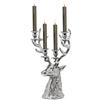 EDZARD Candelabro cervo Richard (altezza 43 cm) per 4 candele a bastoncino, alluminio nichelato, color argento - Portacandele decorativo, decorazioni da tavola