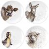 Wrendale Designs RW WN4093-XW Royal Worcester Wrendale Designs - Set di 4 piatti da tè in porcellana con Ewe, Gentle Jack e Just Hatched, in ceramica