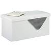 Relaxdays Panca con Contenitore, Effetto finta pelle, Imbottita, Corridoio, Camera da Letto, HLP 38x76,5x38,5 cm, Bianco, 1 pz