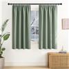 NICETOWN Tende corte per cameretta dei bambini, verde salvia, con nastro arricciato, oscuranti, per sistema di binari, per finestre, camera da letto, set da 2 pezzi, 160 x 140 cm (altezza x larghezza)