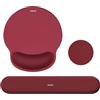 MOSISO Set Supporto Poggiapolsi&Tappetino Mouse Ergonomico Curvo Circolare