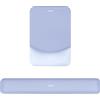 MOSISO Tappetino Mouse con Poggiapolsi&Tastiera Set Rettangolare Ergonomico | Tappetino Antiscivolo Base Casa/Ufficio Dolore Sollievo&Facile Digitare Mouse Pad&Rialzato Memoria Schiuma,Ardesia Blu