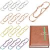 ZFGJ Porta penna clip metallo colorato 12 pezzi, clip porta penna quaderno agenda diario, fermapenne taccuino ufficio scuola, portapenne da scrivania, paper cli holder multifunzione, accessori infermiere