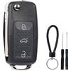 SUPALAND Guscio Chiave di Ricambio a 3 Tasti Per Telecomando Auto Con Lama Compatibile con Volkswagen Beetle Eos Golf Passat Polo Tiguan Touran Caddy