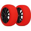 RICAMBYCAR Calze da Neve Taglia XL, omologate Italia EN 16662-1, 2 Calze Neve Auto, Montaggio rapido, Guanti Inclusi, Snow Socks Ultra Grip