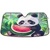 RPLIFE Parasole per parabrezza per parabrezza con simpatico panda anguria, parasole pieghevole UV per auto, copertura per finestrino anteriore, 140 x 70 cm