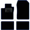 QUEMAR Tappetini Auto per Renault Twingo II, Bordo Blu, 0 Ricami | 2007-2014 / Kit Tappeti Moquette e Gomma su Misura / Set 2 Anteriori + 2 Posteriori / Ricami e Colori Personalizzati
