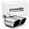 Esselle Parts Terminale Scarico Doppia Uscita Cromato Inox per Opel Astra K Plug&Play