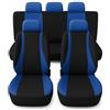 Susy Shop Coprisedili Auto Universali Kit Coprisedile Anteriore e Posteriore Confortevole E Traspirante, Fodere Protezione Per Sedili Utilitarie Medie Piccole, No Suv (Nero/Blu)