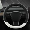 GIANT PANDA Coprivolante in Pelle PU per Tesla Model 3 Y, 35cm, Nero e Bianco
