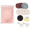 OVAQUIXI Set di 34 pezzi di lucidatura per vetro, rimozione graffi, 5 misure per carta vetrata, con ossido di cera, 8 Oz (230 g), accurata raffinazione/lucidatura, per parabrezza