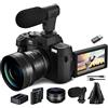 CCZRD Fotocamera digitale compatta 4K WIFI Web Cam Videoregistratore Vlog vintage Videocamera da 48 MP Flip Screen Cattura Facilmente Momenti Meravigliosi(No Card,Package 4)
