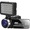 CCZRD Videocamera 4K WIFI Digitale Streaming Vlog Recorder 18X Time Lapse Webcam Stabilizzatore Cattura Facilmente Momenti Meravigliosi(16G SD Card,2)