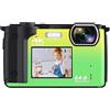 CCZRD Dual Screen Fotocamera Fotografica Da 64 MP Registratore Selfie Videocamera Vlog 4K UHD Zoom 16X Compatta Webcam Live Streaming Cattura Facilmente Momenti Meravigliosi(With 32G,With 2 Batteries-03)