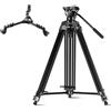 SIRUI Kit Treppiede Video Professionale con Testa Fluida e Tripod Dolly Universale, Treppiede in Alluminio da 190 cm, Carico 10 kg, Carrello con Ruote da 3 e Freni, per Videocamere, DSLR e Mirrorless