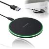 CDQZAIKEJI Caricatore Wireless 35W Ricarica Induttiva con Cavo Tipo C 1M, Base di Ricarica Senza Fili con LED e Scocca in Alluminio per Dispositivi Compatibili