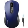 TECKNET Mouse Bluetooth, mouse per PC senza fili, mouse per computer ricaricabile, 4800 DPI, (BT 5.0/3.0+2.4 GHz), mouse wireless ergonomico silenzioso, mouse wireless per laptop, Mac OS, Android