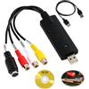 XiDeShop Convertitore Video USB 2.0 per Trasferimento da VHS a Digitale - Acquisizione video e audio da Hi8 VHS a DVD con Connettori RCA/S-Video, Software di Montaggio Incluso