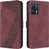 OKZone Cover per Realme 9 Pro/Realme V25/Realme 9 5G, Custodia a Libro in Pelle Protettiva Folio Portafoglio con Chiusura Magnetica e Slot per Carte Wallet Case Flip Antiurto Cover (Rosso)