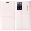 OKZone Cover per OPPO A74 4G / F19, Custodia Flip Pelle Portafoglio Magnetica Libro con Slot Schede, Slim Silicone TPU Bumper Wallet Supporto Case, Antiurto Cover Per OPPO A74 4G / F19 (Rosa)