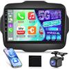 NHOPEEW Qualcomm 8 Core 4+64G Autoradio per Jeep Renegade 2016 2017 2018 2019 2020-9 pollici Radio Supporto Carplay&Android Auto 5G Wifi&GPS DSP 3D Auto Mondel Display Ventola di raffreddamento