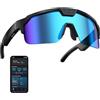 Tulbeys AI Smart Glasses con fotocamera 4K, 8MP HD POV, occhiali di registrazione video POV, memoria integrata (non necessaria scheda SD), occhiali audio sportivi e occhiali da sole Bluetooth per sport