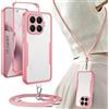 Yutwo Cover per Xiaomi 17T 5G con Cordino, Custodia Trasparente Antiurto 360° per Xiaomi 17T 5G con Laccio, Pad e Gancio Rimovibili e Laccetto Regolabile, Rosa