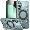 Kainevy Cover per Samsung S24 Plus Magnetica Rigida con Supporto [Compatibile con MagSafe], Militare Antiurto Custodia per Samsung S24 Plus Resistente Protettiva Sottile Case Nera (Verde)