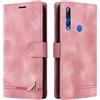 OKZone Custodia per Huawei Y7P/P40 lite E/Honor 9C, Custodia Protettiva Antiurto per Portafoglio, Porta per Carte con Patta in Pelle PU Cover per Telefono per Huawei Y7P/P40 lite E/Honor 9C (Rosa)
