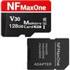 NFMAXONE Scheda di memoria MicroSD da 128 GB con adattatore SD - SDXC Classe 10 fino a 100 MB/s - Compatibile con 4K, GoPro, fotocamera, Dron, Samsung, Telefono, Tablet, Nintendo DS