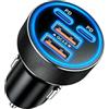 Auravale 90 W - Caricatore accendisigari USB C 4 porte doppia USB C 45 W USB A 18 W