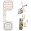 Nimesh Luce per selfie magnetica 48LED 3000K-6500K, 3 modalità di luce e 10 livelli di luminosità, luce di riempimento per selfie a LED 360° con specchio compatibile con laptop, fotocamera iPhone