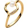 PANDORA Bague pour femme avec petite perle dorée 163831C01, 52/16,6, Argent sterling, Perle