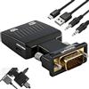 Volink Adattatore VGA da a HDMI 1080P 60Hz, cavo di collegamento, convertitore da HDMI a VGA con audio per laptop, PC, monitor, proiettore, HDTV, TV Stick, Raspberry Pi, Roku e Xbox