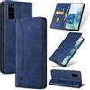Phoona Cover per Samsung Galaxy S20 FE 5G con 1 Vetro Temperato, Custodia Portafoglio Pelle PU Alta Qualità [Blocco Rfid][Antiurto][Magnetica][Porta Carte][Funzione Supporto] Libro Case Blu