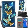 Haninsuze Cover per Huawei P Smart Z, farfalla dorata | Pelle PU Portafoglio, Porta Carte, Magnetica, Libro, Antiurto Custodia