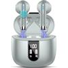 Drsaec Cuffie Bluetooth 5.4, 2026 Nuovo Auricolari Bluetooth 6D StereoCuffie Wireless in Ear con 6 ENC Mic Gray