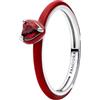 PANDORA Heart Sterling Silver Ring with Salsa Red Crystal and Red Enamel