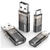 JSAUX blocco dati USB e USB C, solo ricarica, confezione da 4, nero | Blocco dati per ricarica pubblica, protezione da juice jacking, pronto per i viaggi